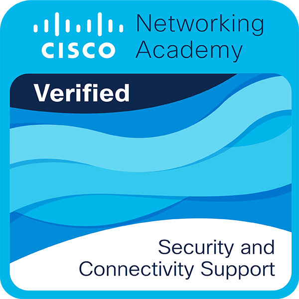 Credly badge artwork for Security and Connectivity Support logo