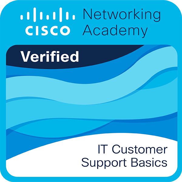 Credly badge artwork for IT Customer Support Basics logo