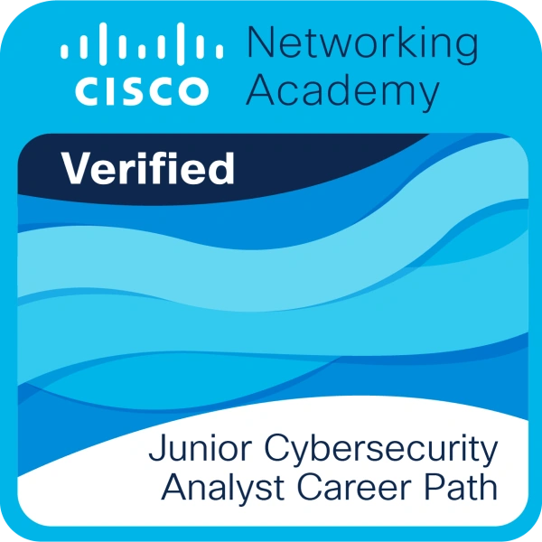 Credly badge artwork for Junior Cybersecurity Analyst Career Path logo