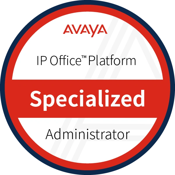 Credly badge artwork for Avaya IP Office™ Platform Administrator logo