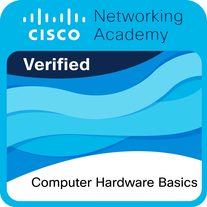 Credly badge artwork for Computer Hardware Basics logo