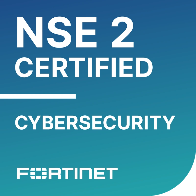 Credly badge artwork for Fortinet NSE 2 Certified in Cybersecurity logo