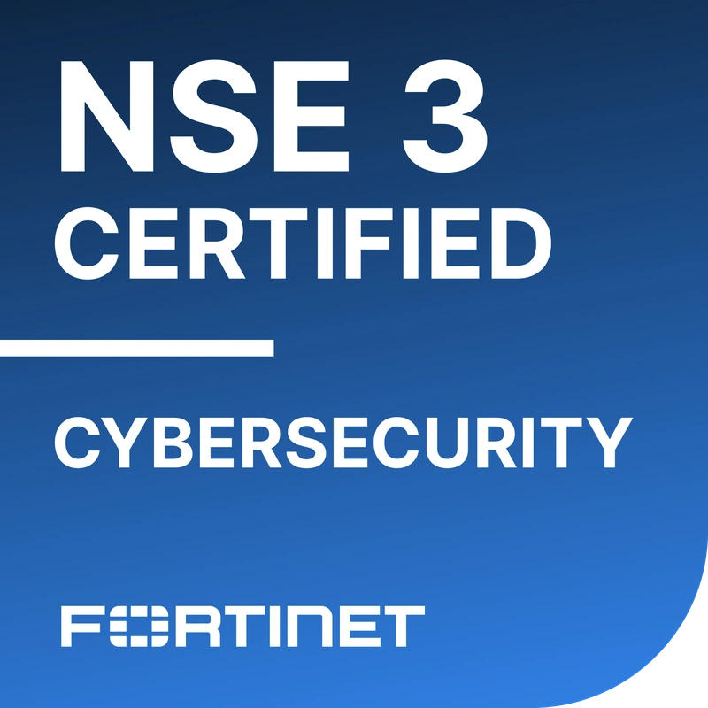 Credly badge artwork for Fortinet NSE 3 Certified in Cybersecurity logo