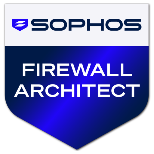 Credly badge artwork for Sophos Firewall Architect logo